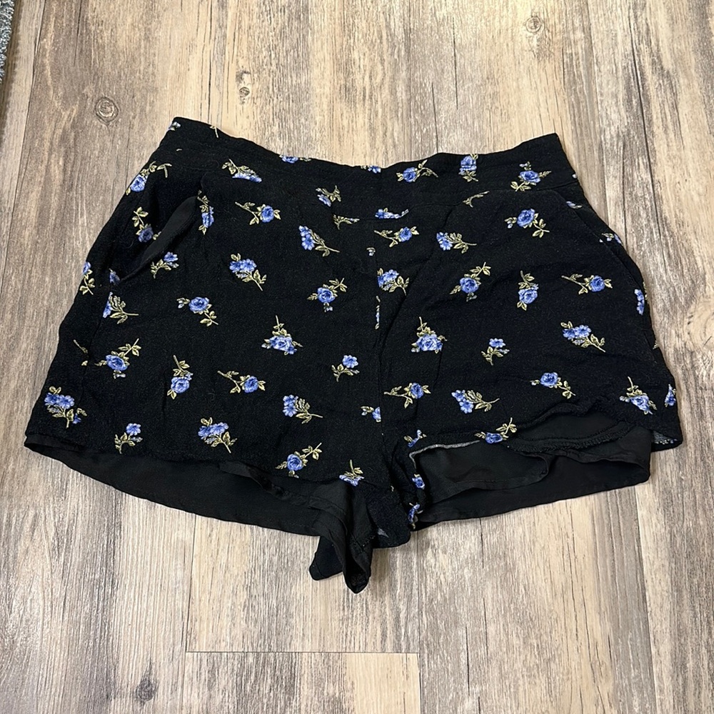 Forever 21 shorts with blue flowers